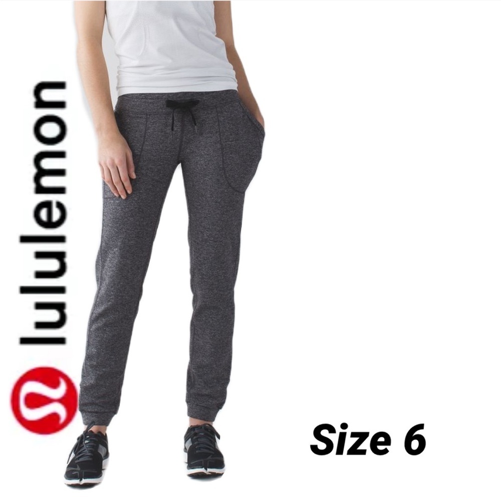 Lululemon Base Runner Pant size 6 heathered black/ grey